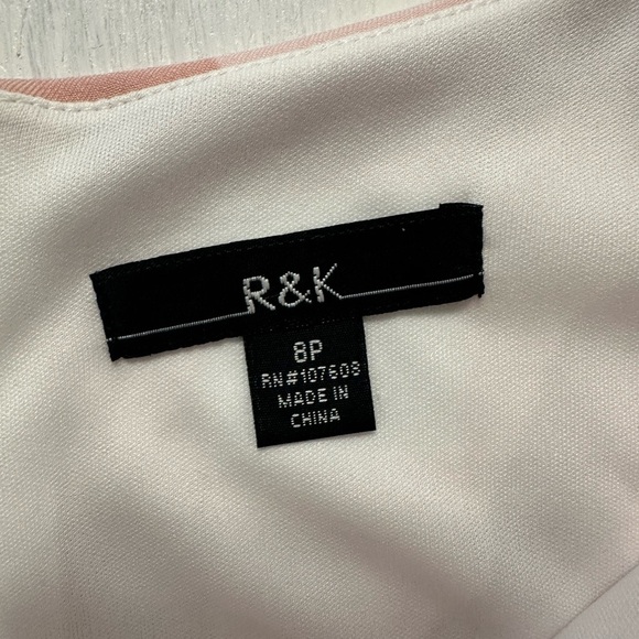 R&K Size 8P Pink Gingham Fit & Flare Dress Sleeveless Midi Checkered - Picture 6 of 8